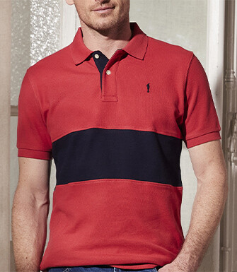 Polo homme Rouge basque et Marine - AURICK