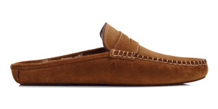 Chaussons ouverts homme velours Chamois