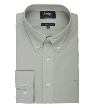 Chemise manches longues coton et lin Vert tilleuil - COLTEN