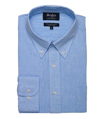 Chemise coton/lin Chambray Bleu Clair - COLTEN