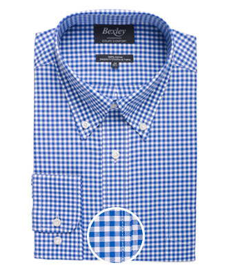 Chemise à carreaux homme bleue clair et blanche - CODELL