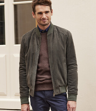 Blouson homme cuir Vert foncé - SEAN II