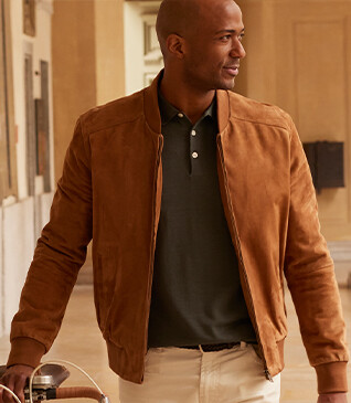 Blouson homme cuir Caramel - SEAN
