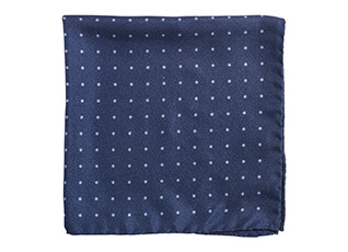 Pochette Soie Pois Marine et Gris