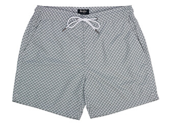 Short de bain homme vert sauge à motif - BRENTAN