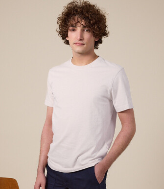 Tee-shirt coton bio uni Ecru - EDGAR III