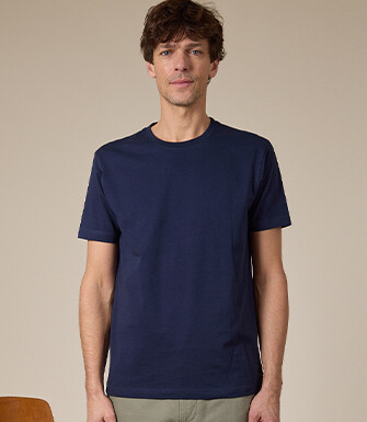 Tee-shirt coton bio uni Navy - EDGAR III