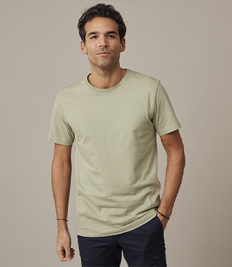 Tee-shirt coton bio uni Vert Tilleul - EDGAR III