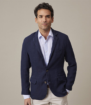Blazer lin homme Navy - LUBIN