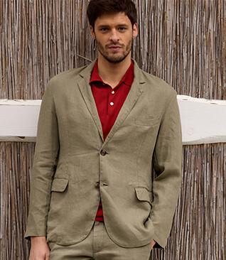 Blazer lin homme Taupe - LUBIN