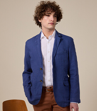 Blazer lin homme Bleu Indigo - LUBIN