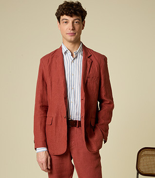 Blazer lin homme Terracotta