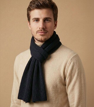 Écharpe Laine Homme Noir