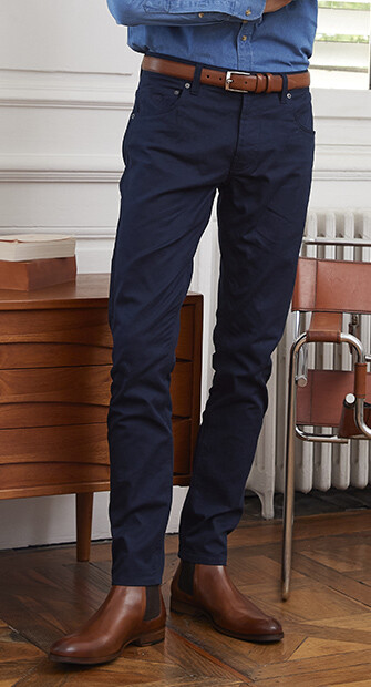 Pantalon 5 poches homme Marine - KARSON