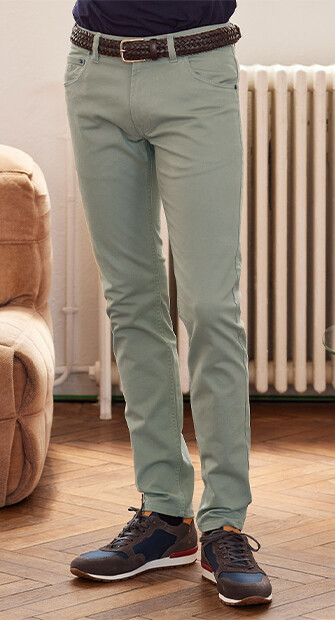 Pantalon 5 poches homme Tilleul - KARSON