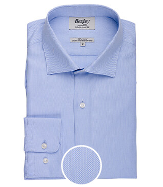 Chemise Bleu Ciel coton popeline - Col italien - OTTAVIO CLASSIC