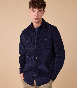 Surchemise en velours Navy - VICTORIN