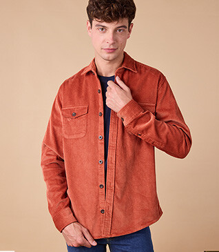 Surchemise en velours - Mandarine - VICTORIN