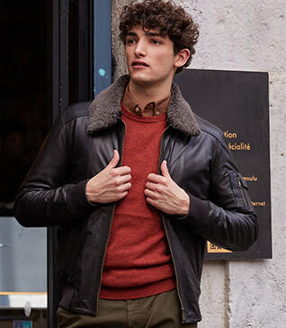 Blouson aviateur homme Chocolat - EVERETT II