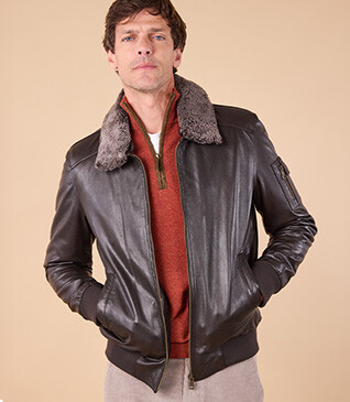 Blouson aviateur homme Chocolat - EVERETT II