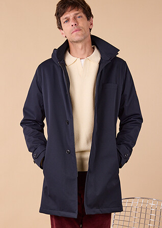 Trench homme Navy foncé matelassé - AURESTILDE