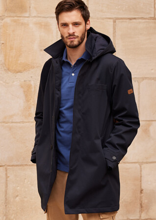 Trench homme Navy foncé matelassé - AURESTILDE