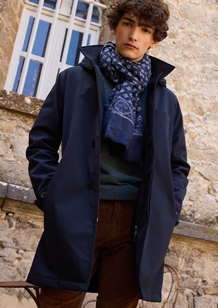 Trench matelassé homme Navy foncé  - AURESTILDE