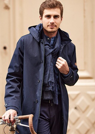 Trench matelassé homme Navy foncé - AURESTILDE