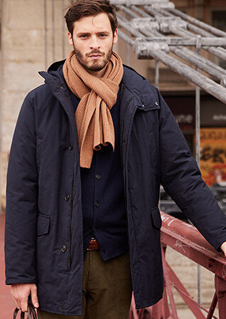 Parka hiver homme doublée plumes Navy Foncé - SOREN III