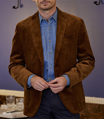 Blazer velours homme Chamois - LÉANDRUS