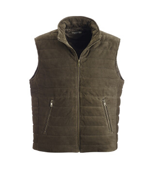 Blouson en cuir homme Velours Kaki - NIKLAS