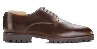 Derbies homme Chocolat semelle gomme crantée - BUSHEY GOMME
