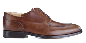 Derbies Cognac patiné homme semelle cuir - STOCKWOOD