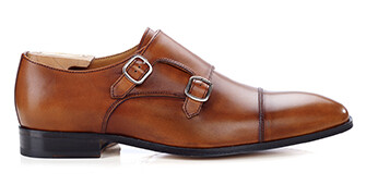 Chaussures homme double boucle Gold Patiné - CHEDINGTON