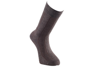 Chaussettes homme épaisses coton rayures Chocolat Chiné