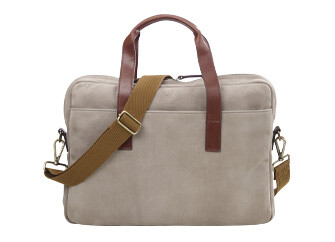 Cartable en velours taupe - HARWINTON