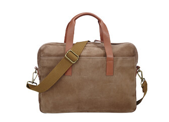 Cartable en velours tabac - HARWINTON