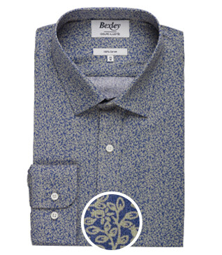 Chemise imprimée Bleue et Beige - ULDÉRIC