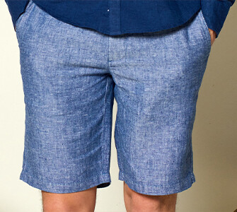 Bermuda lin Chambray Bleu - BORYS