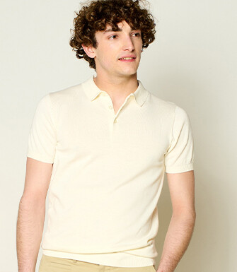 Polo homme Ecru - BRAIDEN