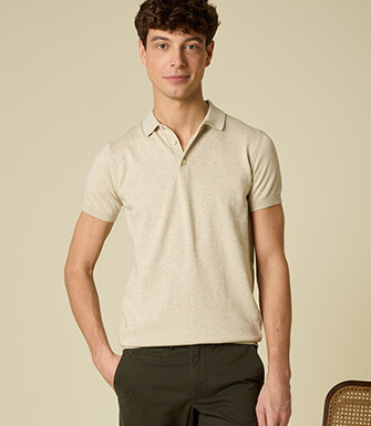 Polo habillé homme Beige Chiné - BRAIDEN