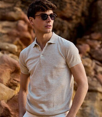Polo habillé homme Beige Chiné - BRAIDEN