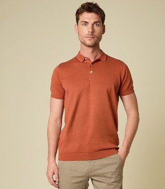 Polo habillé homme Terracotta - BRAIDEN II