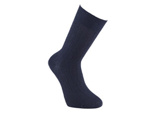 Chaussettes homme coton lin avec côtes Marine