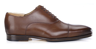 Richelieu Châtaigne patiné homme semelle cuir avec patin gomme - SPEZIA II PATIN