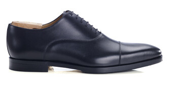 Richelieu noir patiné homme semelle cuir avec patin gomme - SPEZIA II PATIN