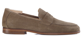 Mocassin homme cuir Velours Taupe - DERVIO