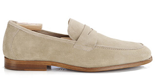 Mocassin pour homme Velours Beige foncé - DERVIO