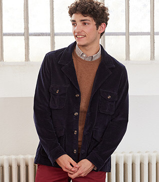 Veste saharienne en velours Navy navy - FLORENCIEN