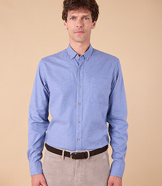Chemise flanelle - Bleu Chiné - ANDER